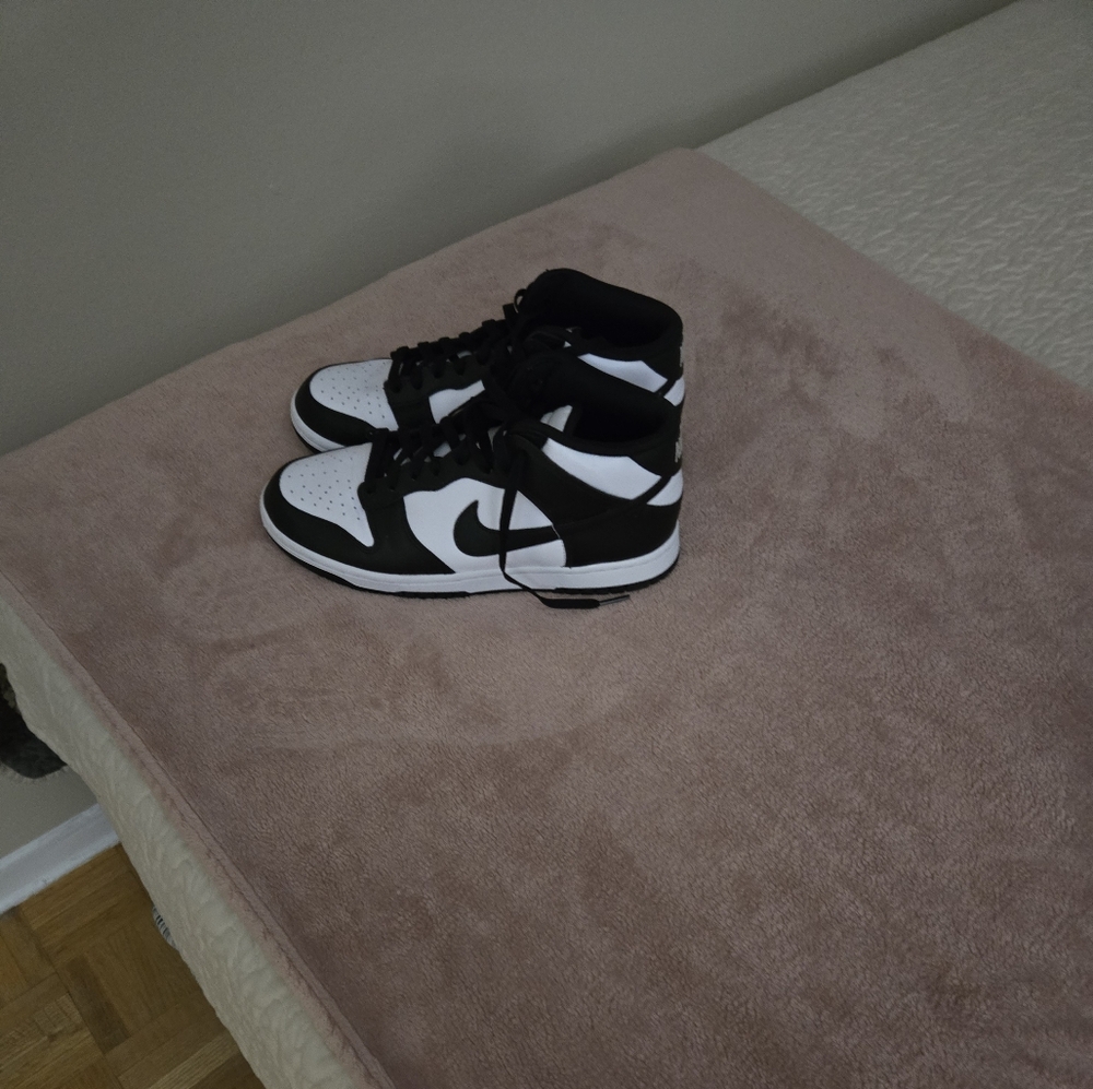 black and white high top nikes